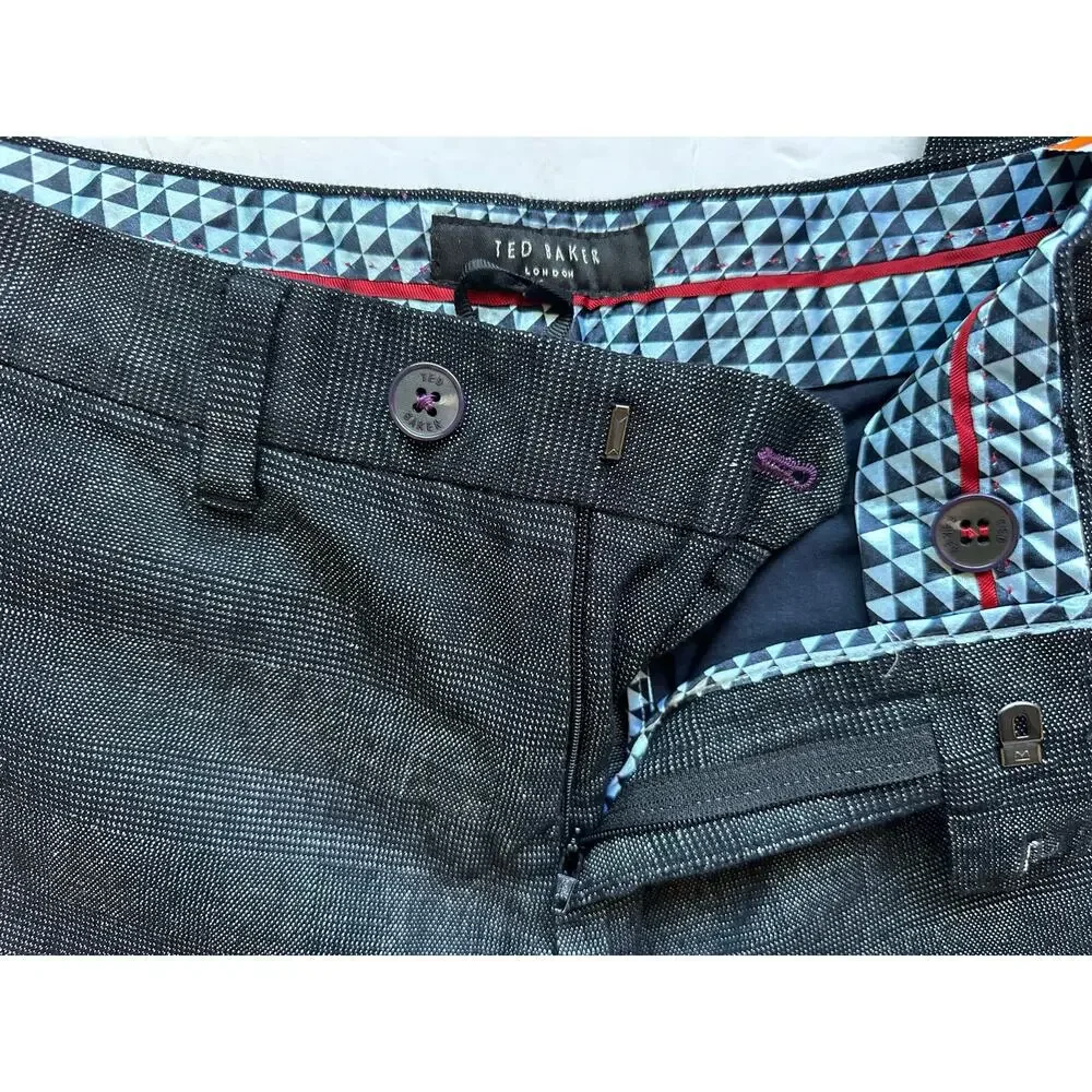 NWOT Ted Baker London Men's Plaid Dress Trousers - Size 32R